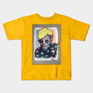 Uncle Looking for Friend | The Shy Man | Bad Hero Portrait Lowbrow Pop Surreal Art | Cartoon Star | Mini Masterpieces | Original Oil Painting By Tyler Tilley Kids T-Shirt